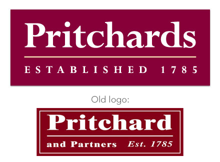 Pritchards current logo and old logo